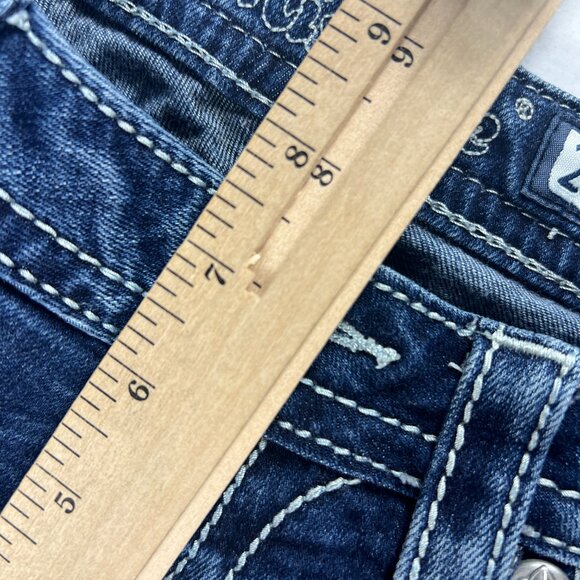 Miss Me Jeans Women's 29x25* Low Rise Skinny Ankle Blue Embellished Denim Tag 27 - Picture 15 of 16